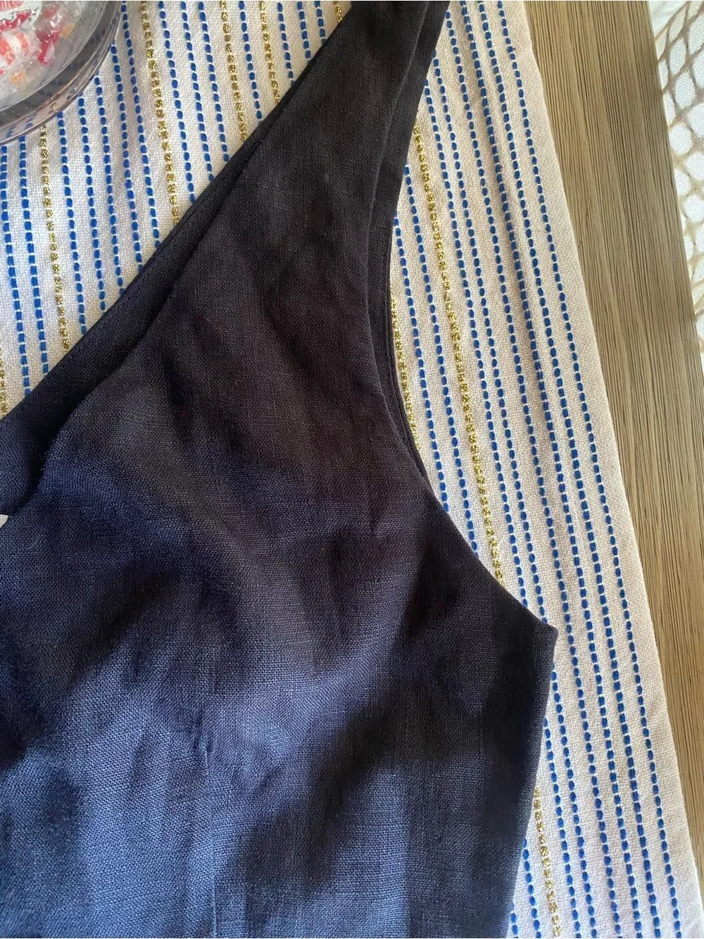 Reformation Black Sleeveless Button-Front Linen Vera Jumpsuit Sz 0